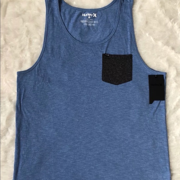 Hurley Other - Hurley Men Sleeveless Shirt W/Pocket Blue Tank Top
